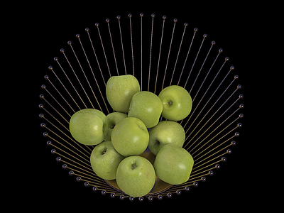 3d苹果篮模型