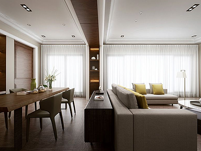 客厅空间3d模型