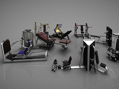 现代健身器材3d模型