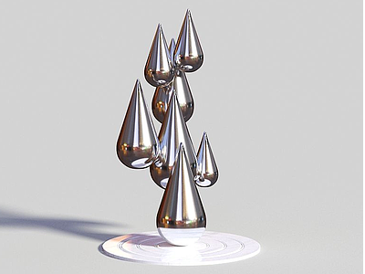 水滴组合金属摆件模型