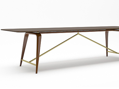 3d实木长方桌模型
