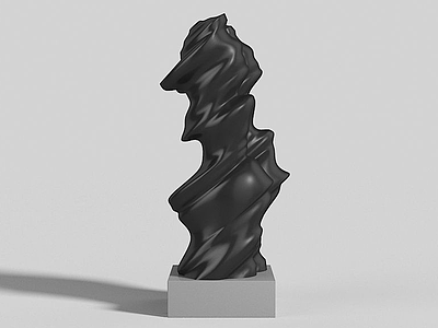 3d黑檀木艺术品摆件模型