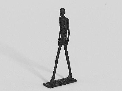 3d行走的人金属雕塑模型