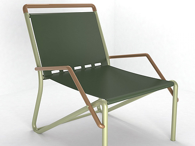 现代休闲绿单椅模型