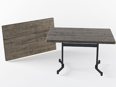 3d现代实木简约方桌模型