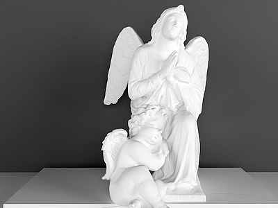 3d石膏天使人物雕像模型