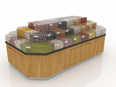 3d超市粮食展示货架模型