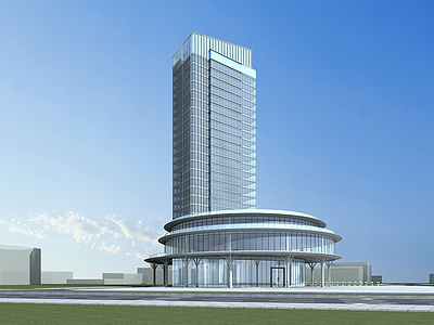 3d高级酒店大楼模型