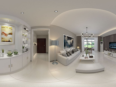 现代简约客厅家具组合3d模型