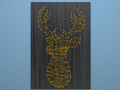 绕线画钉线画墙饰鹿模型3d模型