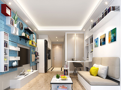 3d别墅公寓客厅模型