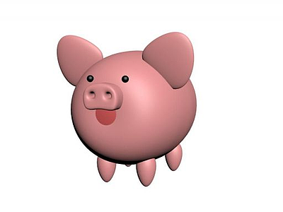 3d粉红小猪模型