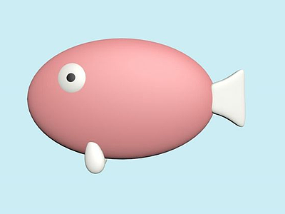 3d粉红色的鱼模型