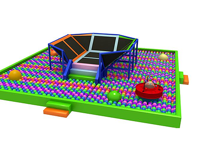 3d蹦床球池模型