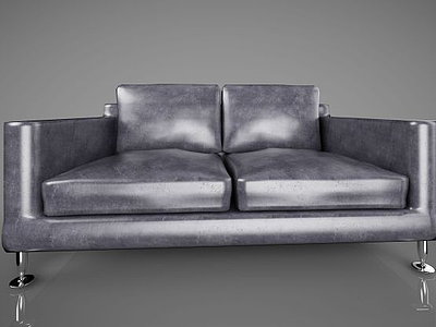 皮质双人沙发3d模型