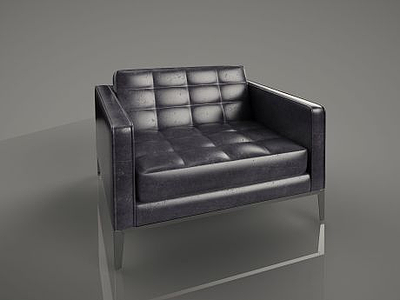 单人皮质沙发模型3d模型