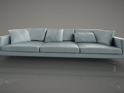 3d现代多人皮沙发模型
