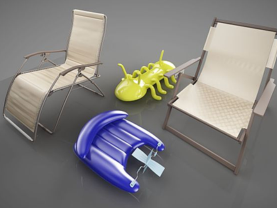 户外沙滩椅3d模型