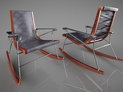 3d现代皮革摇椅模型