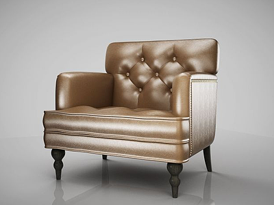 美式单人沙发模型3d模型
