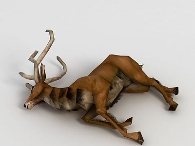 游戏角色鹿尸体模型3d模型