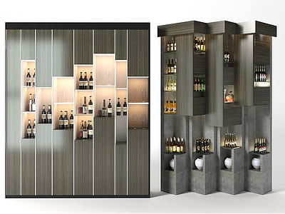 现代酒柜3d模型