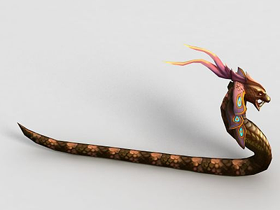游戏角色三翎蛇模型3d模型