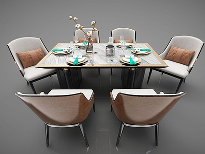 现代风格餐桌模型