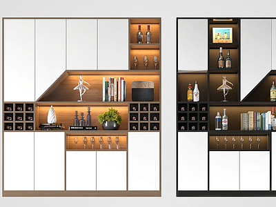 现代简约酒柜模型3d模型