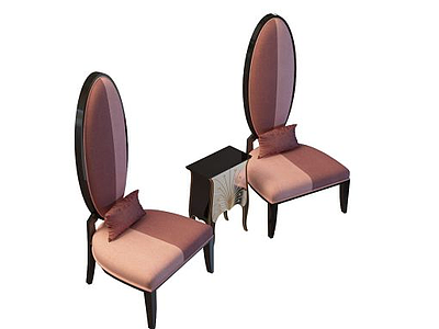 欧式商务桌椅模型3d模型