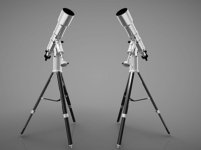3d现代风格望远镜模型
