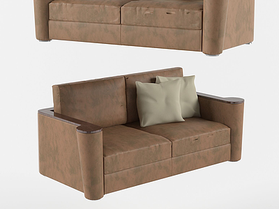 3d现代小双人沙发模型