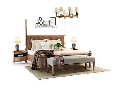 3d卧室床模型
