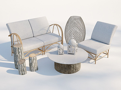 3d现代户外沙发椅子模型
