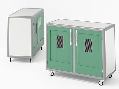 3d现代储物柜移动边柜模型