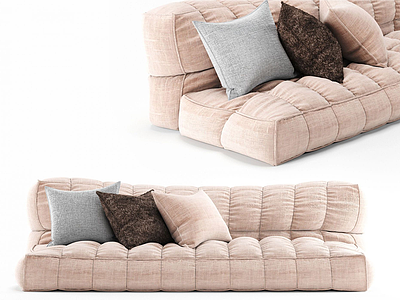 3d现代榻榻米式懒人沙发抱枕模型