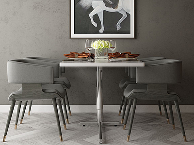 家具饰品组合餐桌模型3d模型