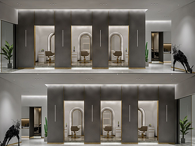 3d现代美发店发廊模型