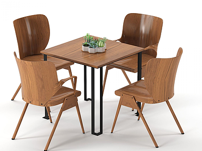现代休闲桌椅模型3d模型