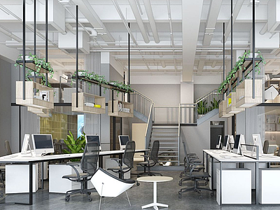 现代休闲办公室模型3d模型