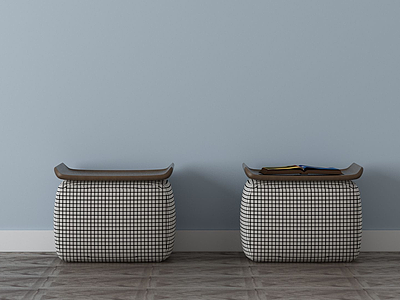 3d家具饰品组合沙发墩模型