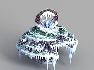 游戏场景冰挂装饰模型