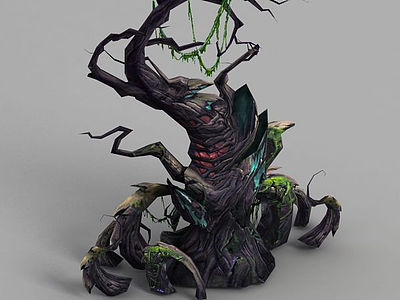 魔兽世界树木游戏场景装饰模型3d模型