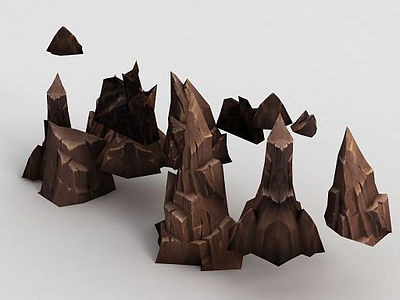 魔兽世界假山模型3d模型