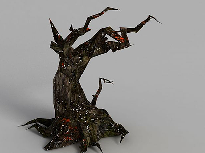 游戏场景树木装饰模型