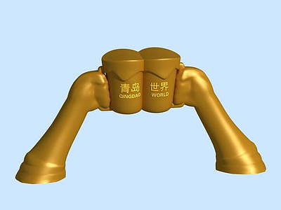 青岛啤酒节干杯雕塑模型3d模型