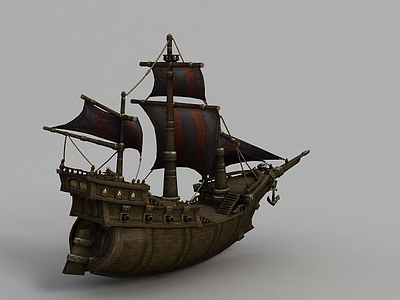 魔兽模型海盗船模型3d模型