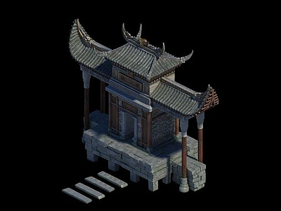3d剑冢建筑场景模型