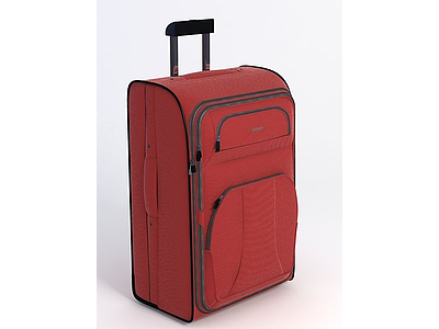 3d美式复古行李箱模型