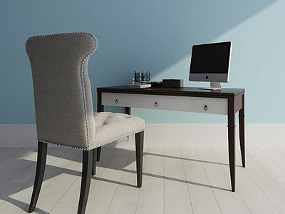 现代书桌组合3d模型